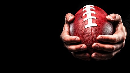 Intense Football Grip: Dramatic Chiaroscuro Lighting