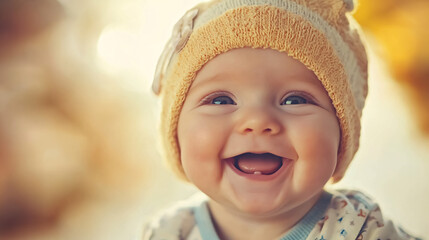 A beautiful and smiling baby.