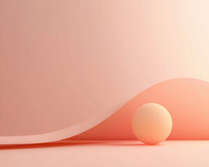 Soft Peach Abstract Minimalist Sphere Illustration with Fluid Wave Design for Modern Backgrounds and Creative Projects