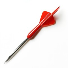 Red Dart Isolated on White Background for Targeting and Success Concepts