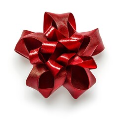 Elegant Red Gift with Ribbon on White Background for Special Occasion