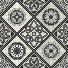 Elegant Grey and White Geometric Tile Pattern Seamless Texture Background Design