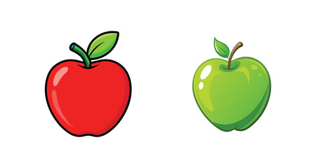 A versatile set of four black-and-white apple illustrations displayed in a clean grid layout. Each apple is depicted in a unique style: a detailed textured version, a bold solid silhouette, a minimali