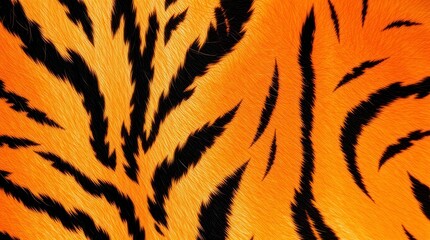 Fototapeta premium Fiery Tiger Stripes: A Vibrant Fur Texture