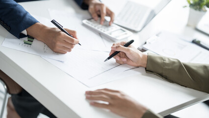 Corporate Collaboration Two Entrepreneurs Engaged in a Productive Business Meeting