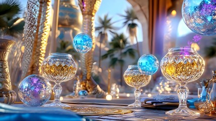 magical arabian nights table setting - fantasy/magical realism