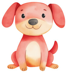 Fototapeta premium Cute cartoon dog isolated on transparent background.