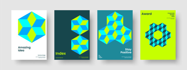Fototapeta premium Geometric Poster Layout. Abstract Brochure Design. Creative Business Presentation Template. Banner. Background. Flyer. Book Cover. Report. Pamphlet. Notebook. Handbill. Advertising. Catalog