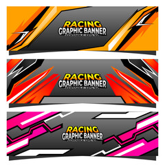 Racing graphic banner template design
