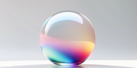 Abstract glass sphere with gradient colors and smooth reflections.