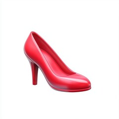 elegant red high heel shoe, isolated on a white background for Saint Valentines Day