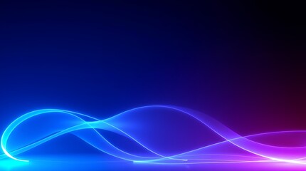 Naklejka premium Abstract Blue and Purple Glowing Waves: Serene Digital Art