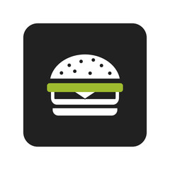 Vector burger logo on black background