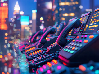 City night, phones, communication, control room