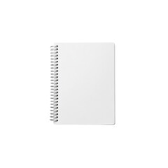 Top view of spiral notebook with blank white paper Isolated on a white background