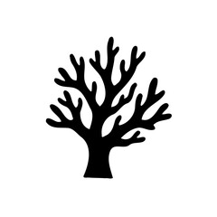 Fototapeta premium Black silhouetted tree with branching patterns design