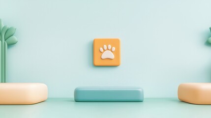 Playful Pet Themed Interior Design with Soft Colors