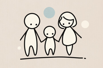 Simple image of a family uniting in love and support, holding hands