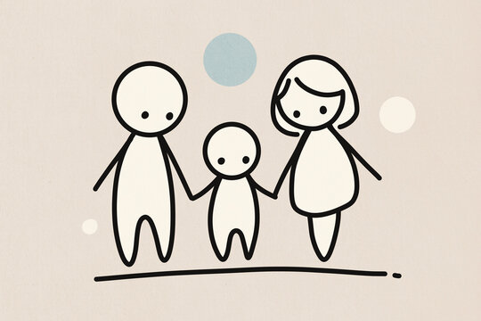 Simple image of a family uniting in love and support, holding hands