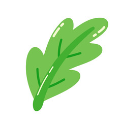 Obraz premium Cartoon bright green leaves that look simple, plants with bright foliage that match global warming.