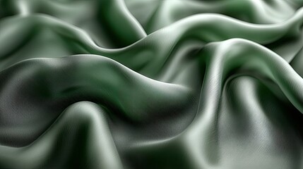 Fototapeta premium Draped Emerald Green Fabric Showing Texture and Light
