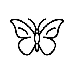Butterfly silhouette icon. Clipart image isolated on white background