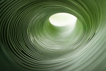 Obraz premium Abstract Close-Up of Green Circular Tube with Spiral Pattern