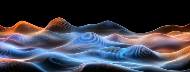 Obraz premium Abstract light trails in rainbow hues on a dark canvas