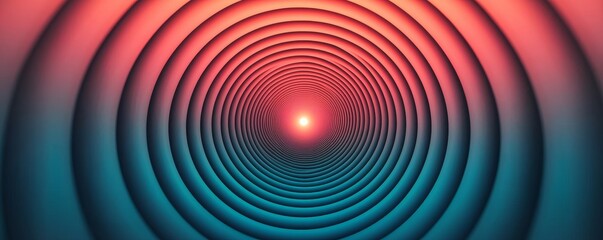 Focus precision motivation concept. Vibrant concentric circles radiating from a central light source.