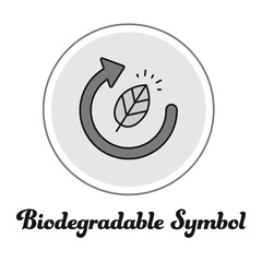 Biodegradable Symbol Icon, Eco-Friendly Packaging and Compostable Materials Representation