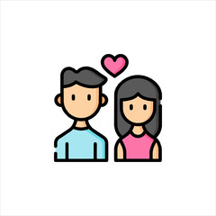 man and woman with heart