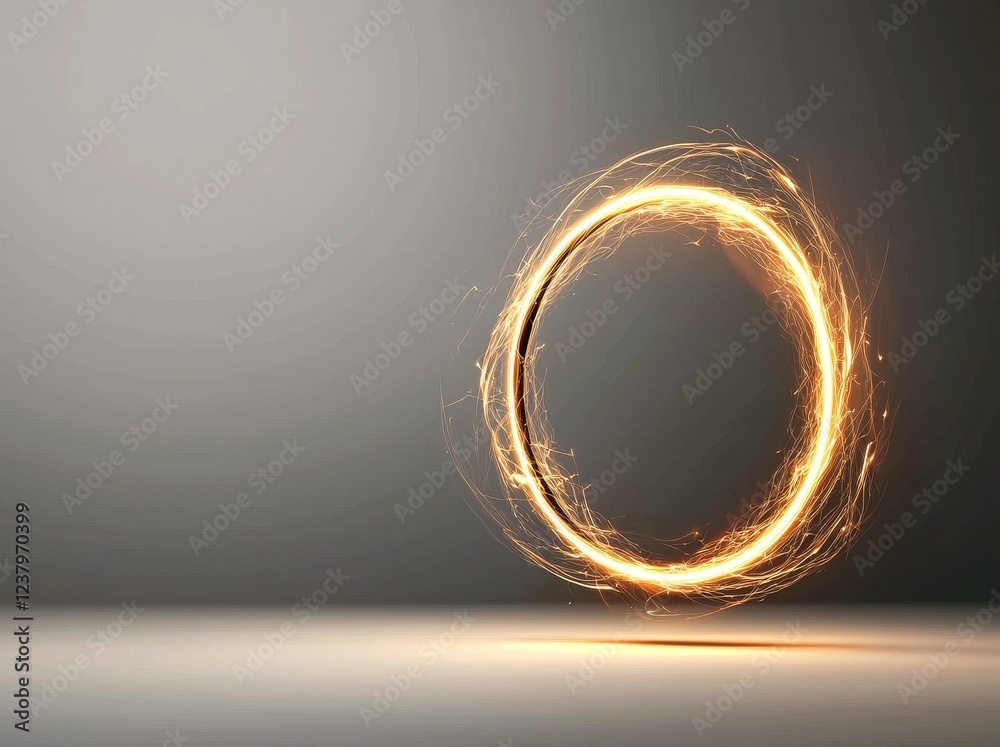 Wall mural black background design featuring an abstract light effect element