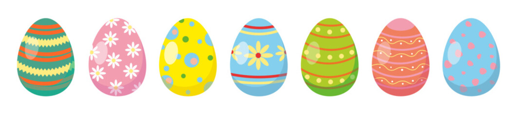 Set of colorful Easter eggs