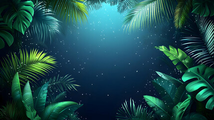 Tropical Night Lush Jungle Foliage