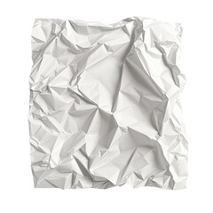 White crumpled paper isolated on transparent background