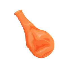 Deflated selebrate balloons. Cartoon style burst balloons. Latex inflated birthday balloons.