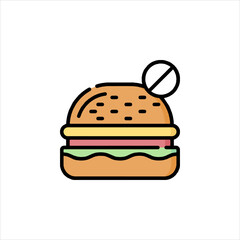hamburger on a white background