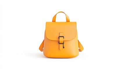 Bright yellow backpack on a white background, showcasing modern design and functionality