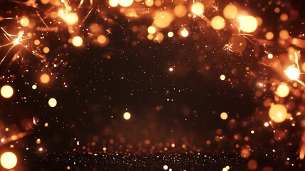 Golden Sparkles and Glitter Festive Background