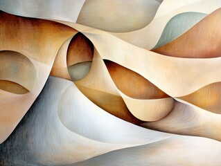 Soft pastel sand dunes flowing in elegant curves.
