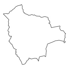 Outline Map of Bolivia, country south america geography travel Bolivia