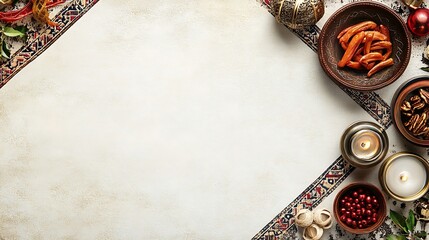 Festive Holiday Treats and Decorations Arranged Artistically