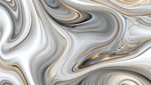 Swirling patterns of gray and gold create an elegant abstract design for modern decor