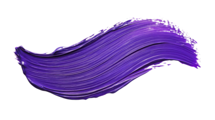 Purple paint brush stroke on transparent background