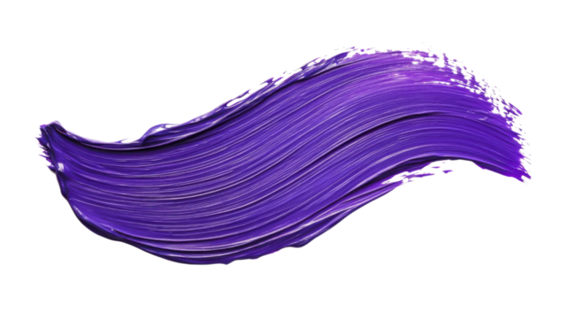 Purple paint brush stroke on transparent background - Powered by Adobe