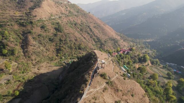 View from the top of the mountain on the trail to Tiger Waterfall, Chakrata, Tiger Fall, Dehradun, Uttarakhand, India
