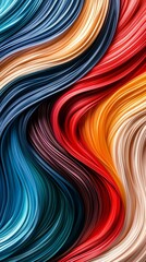 Naklejka premium Smooth colorful lines creating a vibrant and dynamic abstract composition