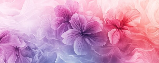 Faded Pink and Violet Floral Patterns in Soft Abstract Flow
