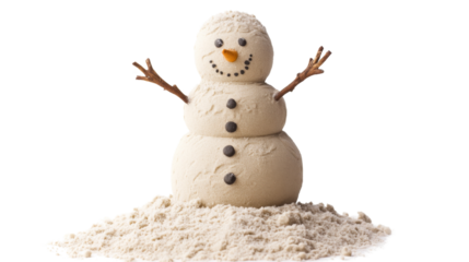 Snowman made of sand