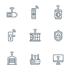 Smart home line icons stock illustration